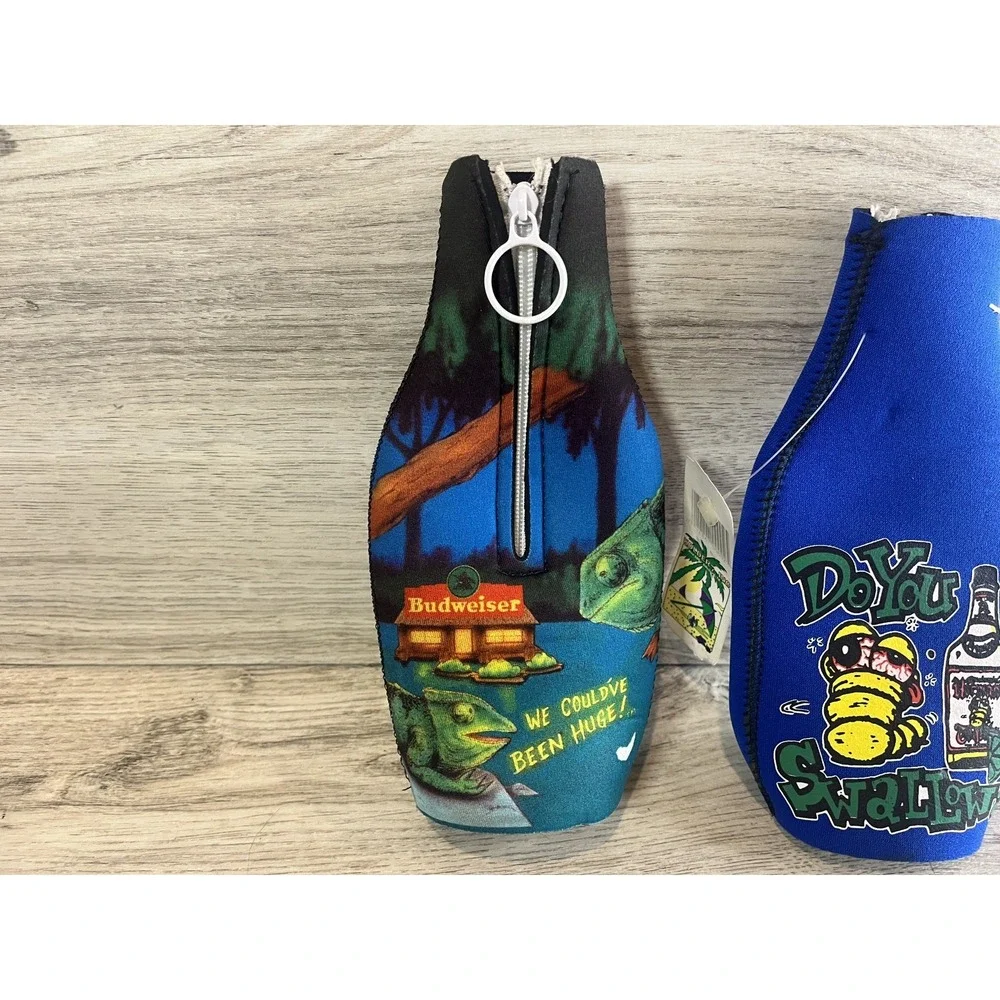 Vintage Budweiser‎ Lizards Frank Louis Tequila Beer Drink Zip Up Holders NWT